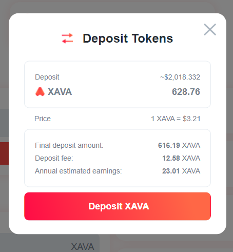 Xác nhận Deposit XAVA